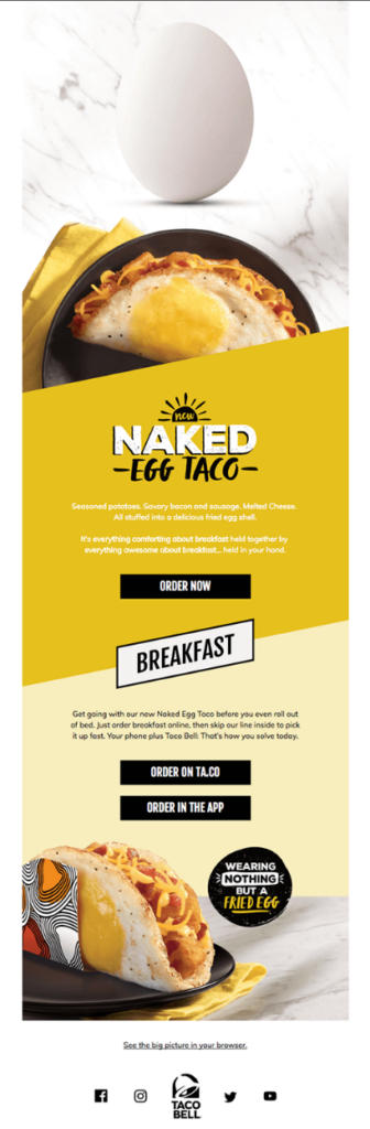 Product announcement email design example