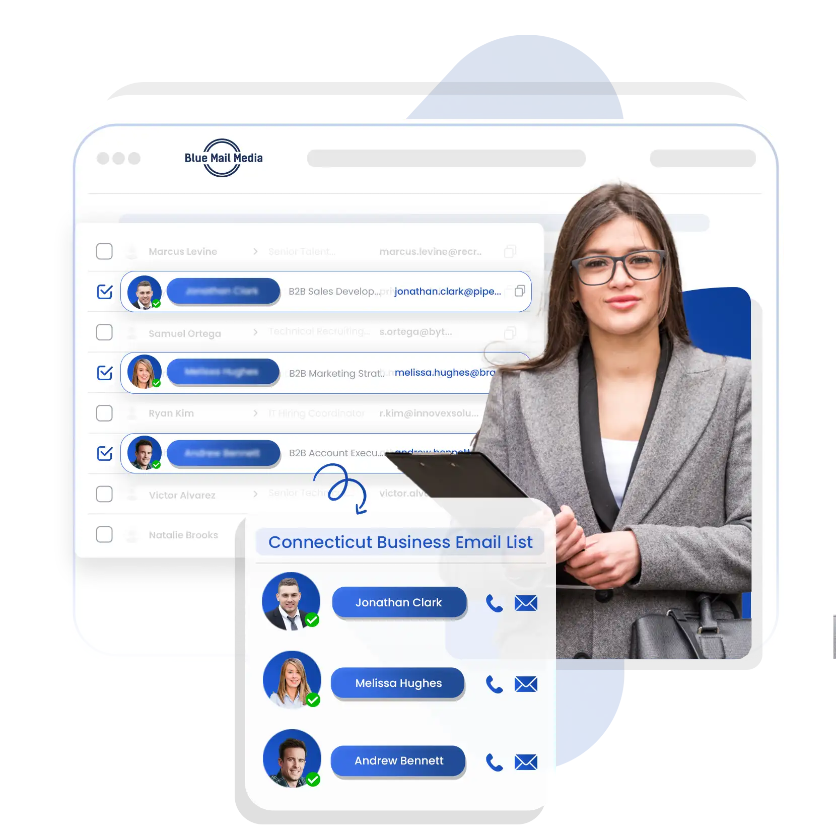 Connecticut business email list from Blue Mail Media