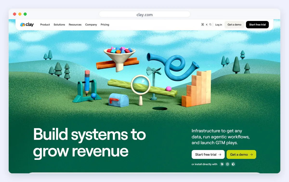 Clay homepage screenshot - Blue Mail Media
