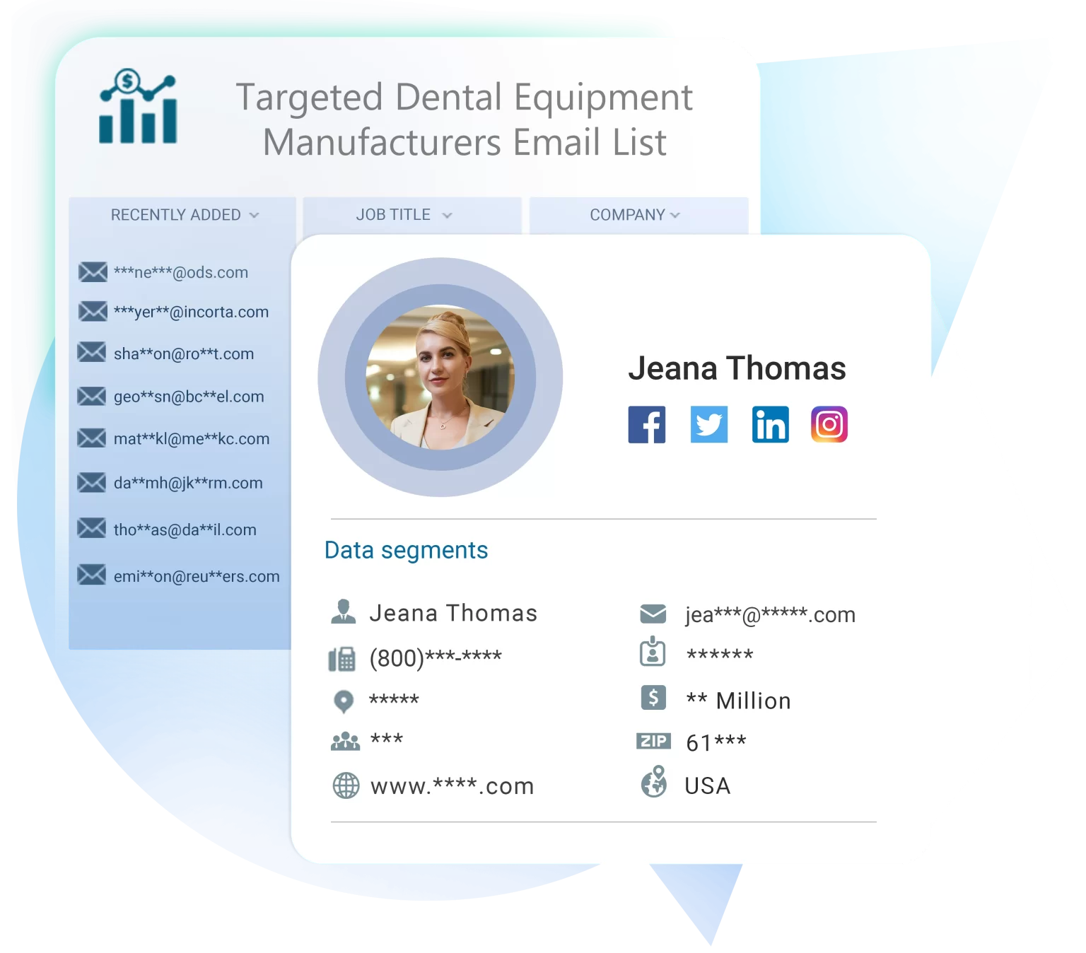 Dental equipment manufacturers email list from Blue Mail Media for healthcare marketing