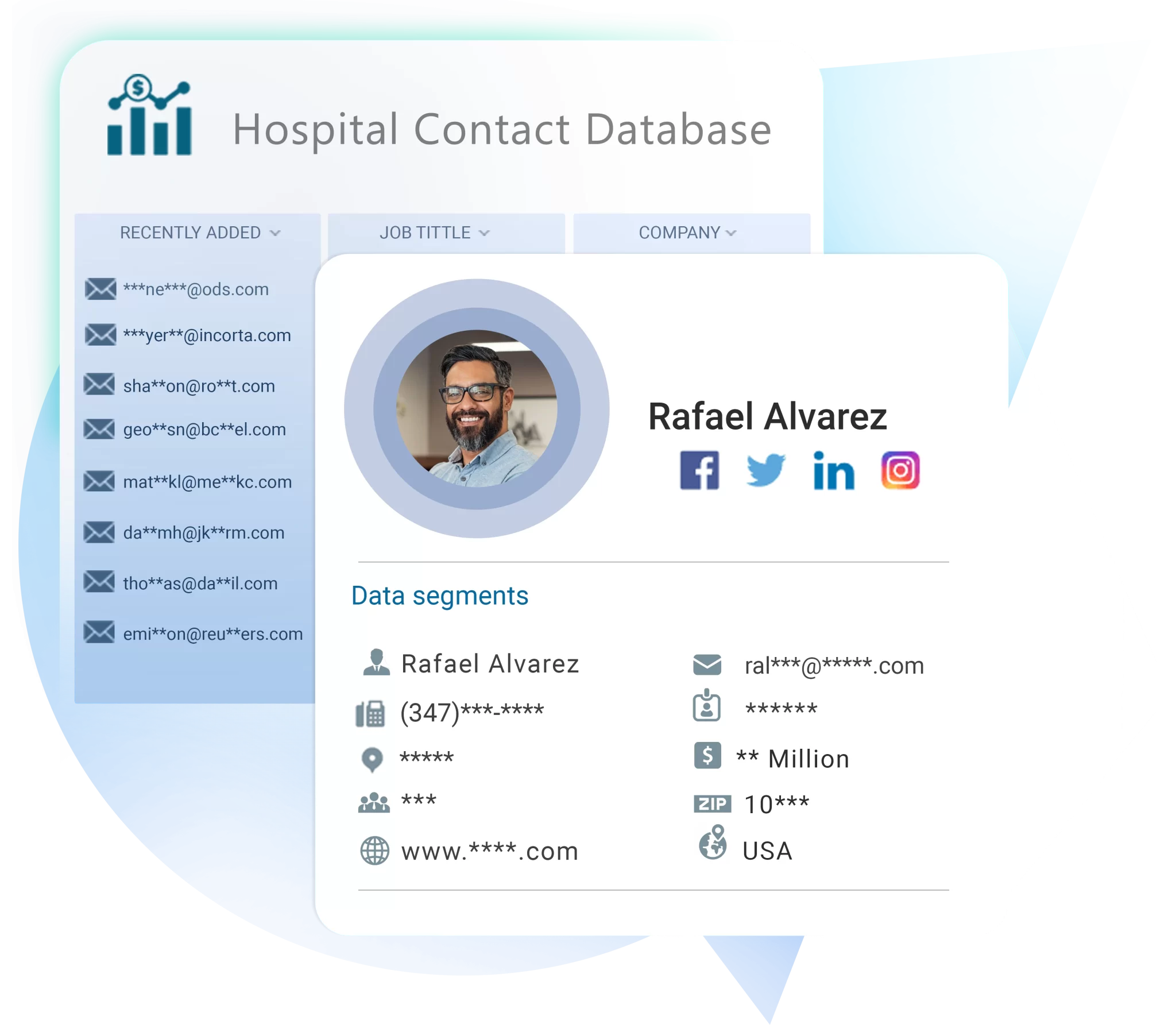 Hospitals email list from Blue Mail Media for healthcare marketing
