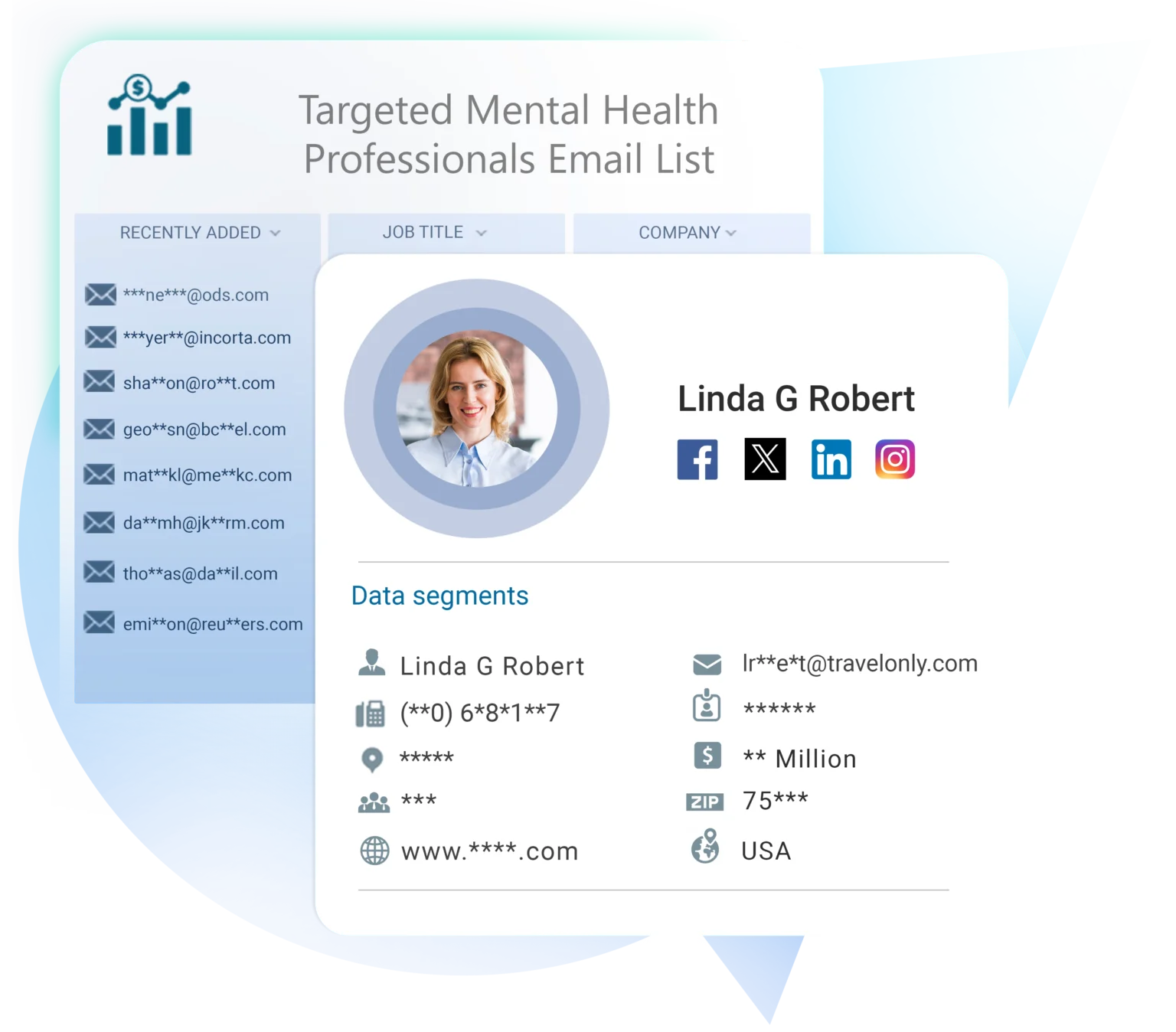 Mental health professionals email list from Blue Mail Media for healthcare marketing