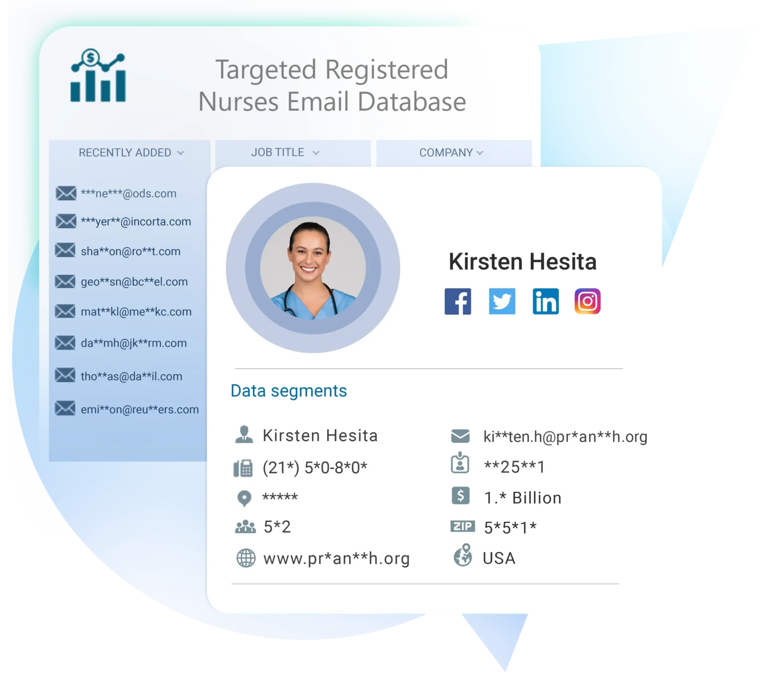 Registered nurses email list from Blue Mail Media for healthcare marketing