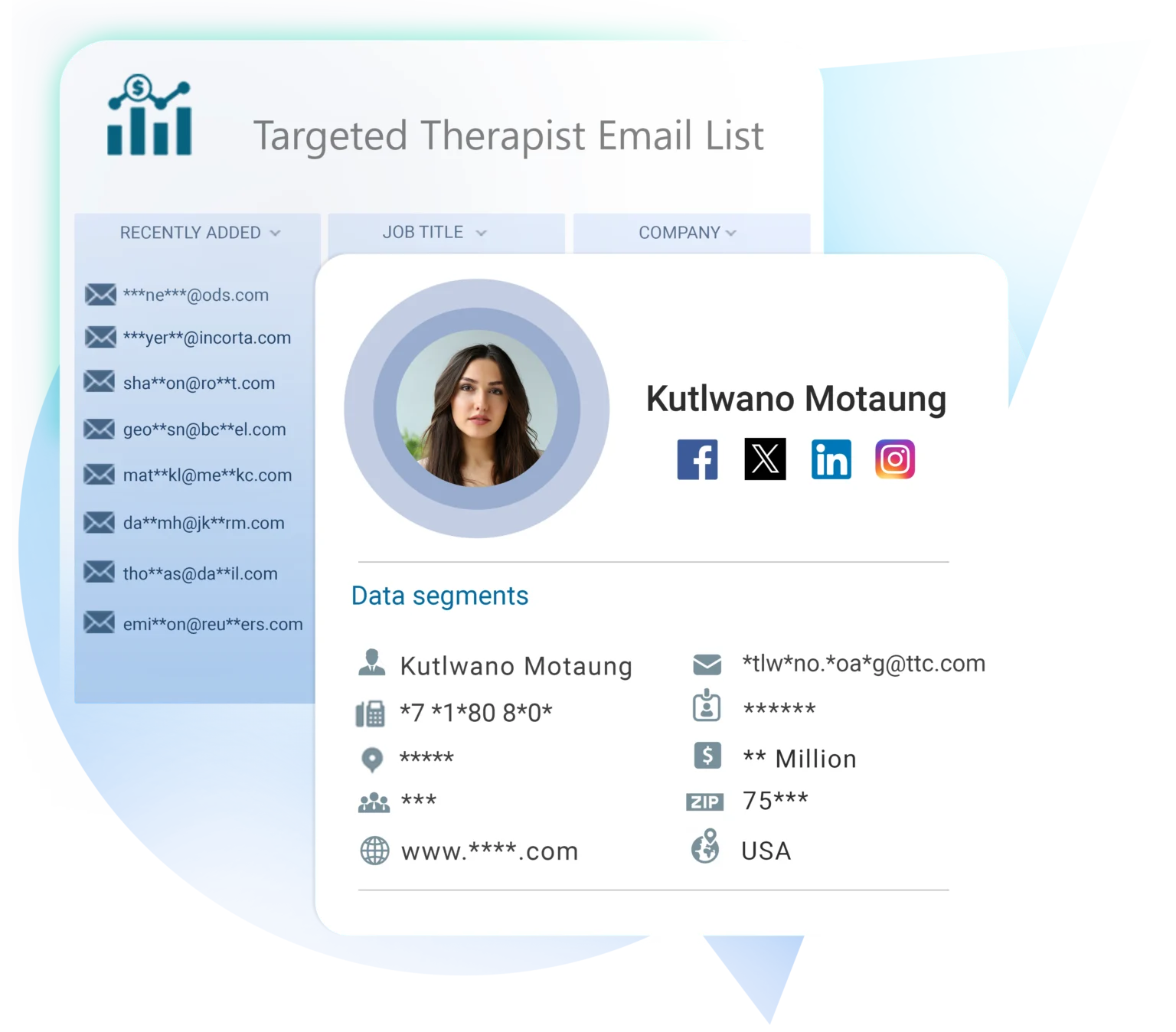 Therapist email list from Blue Mail Media for healthcare marketing