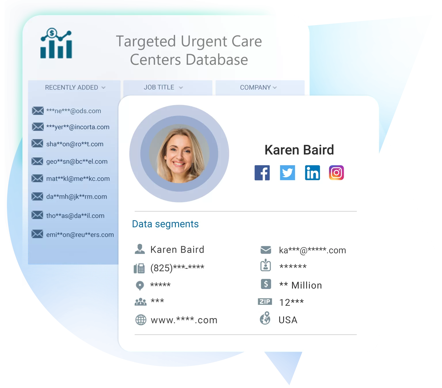 Urgent care centers email list from Blue Mail Media for healthcare marketing