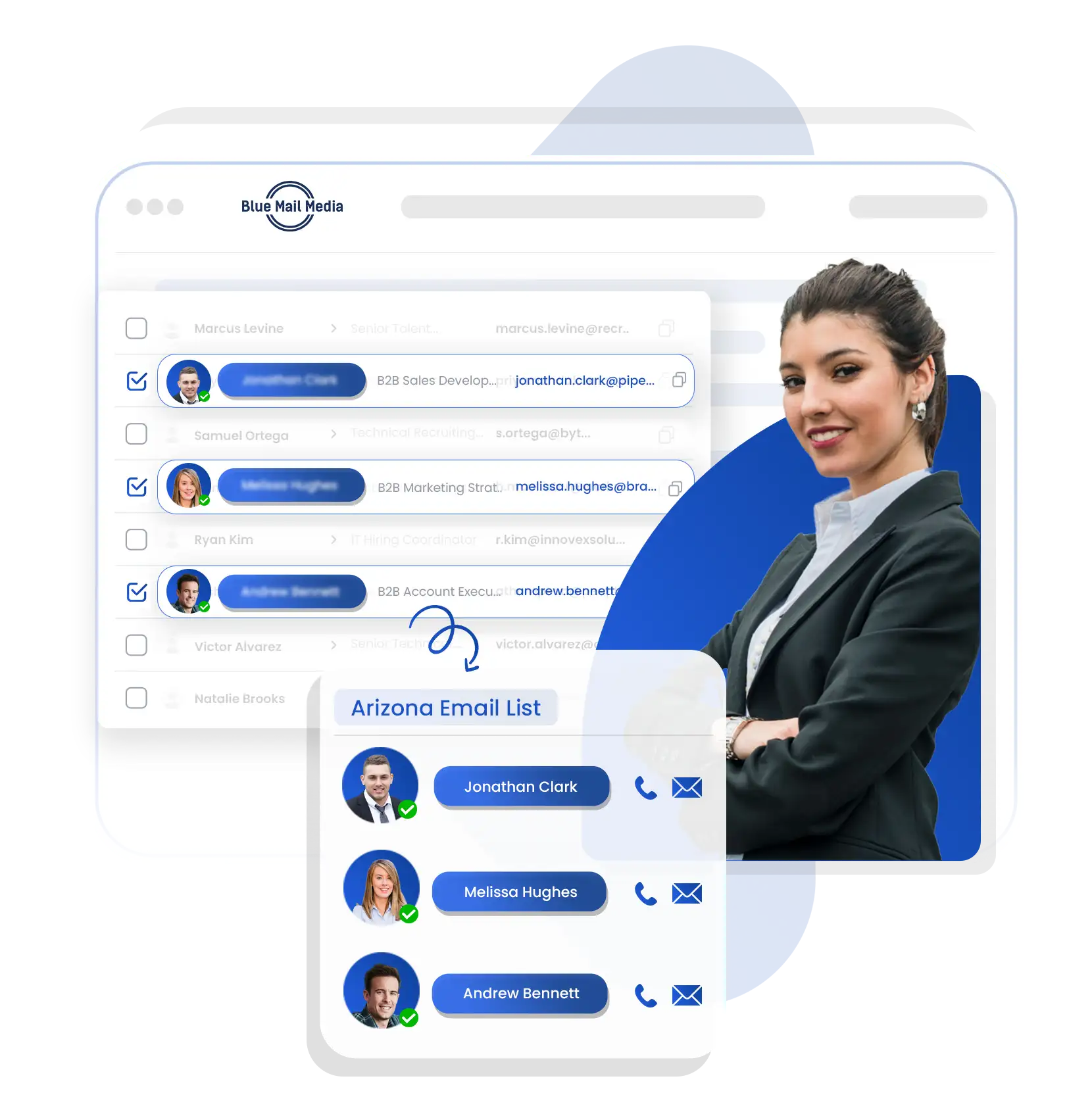 Arizona business email list from Blue Mail Media for B2B marketing campaigns
