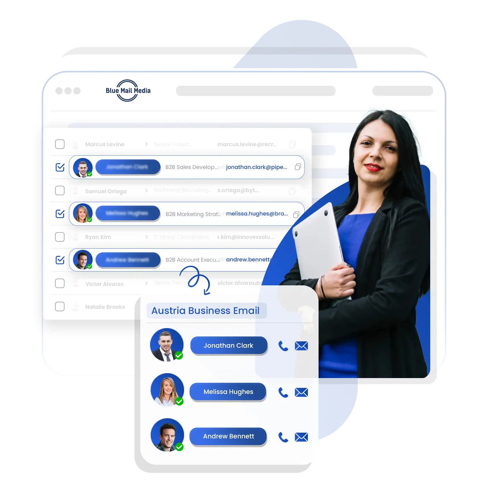 Austria business email list from Blue Mail Media for B2B marketing campaigns
