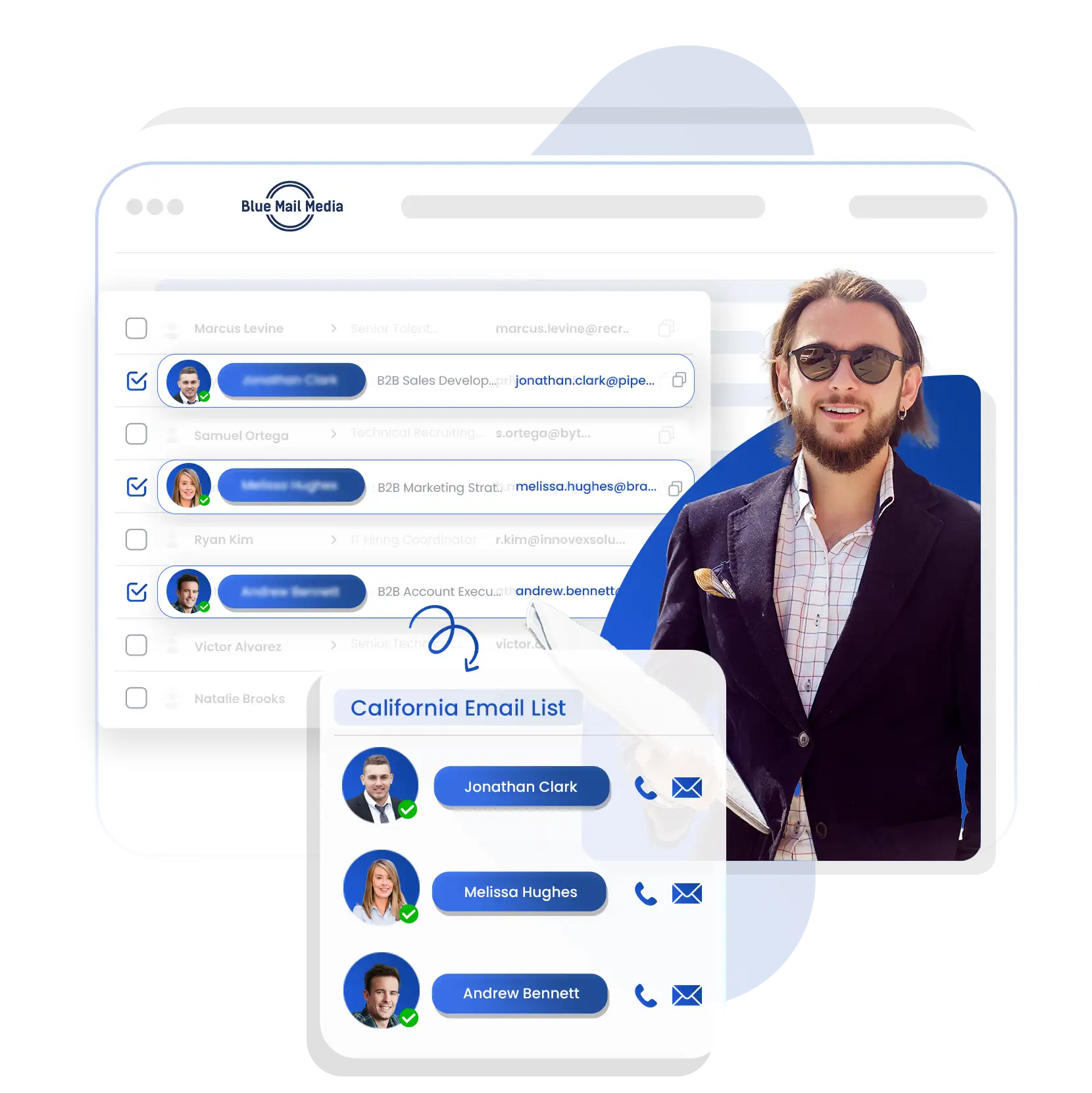 California business email list from Blue Mail Media for B2B marketing campaigns