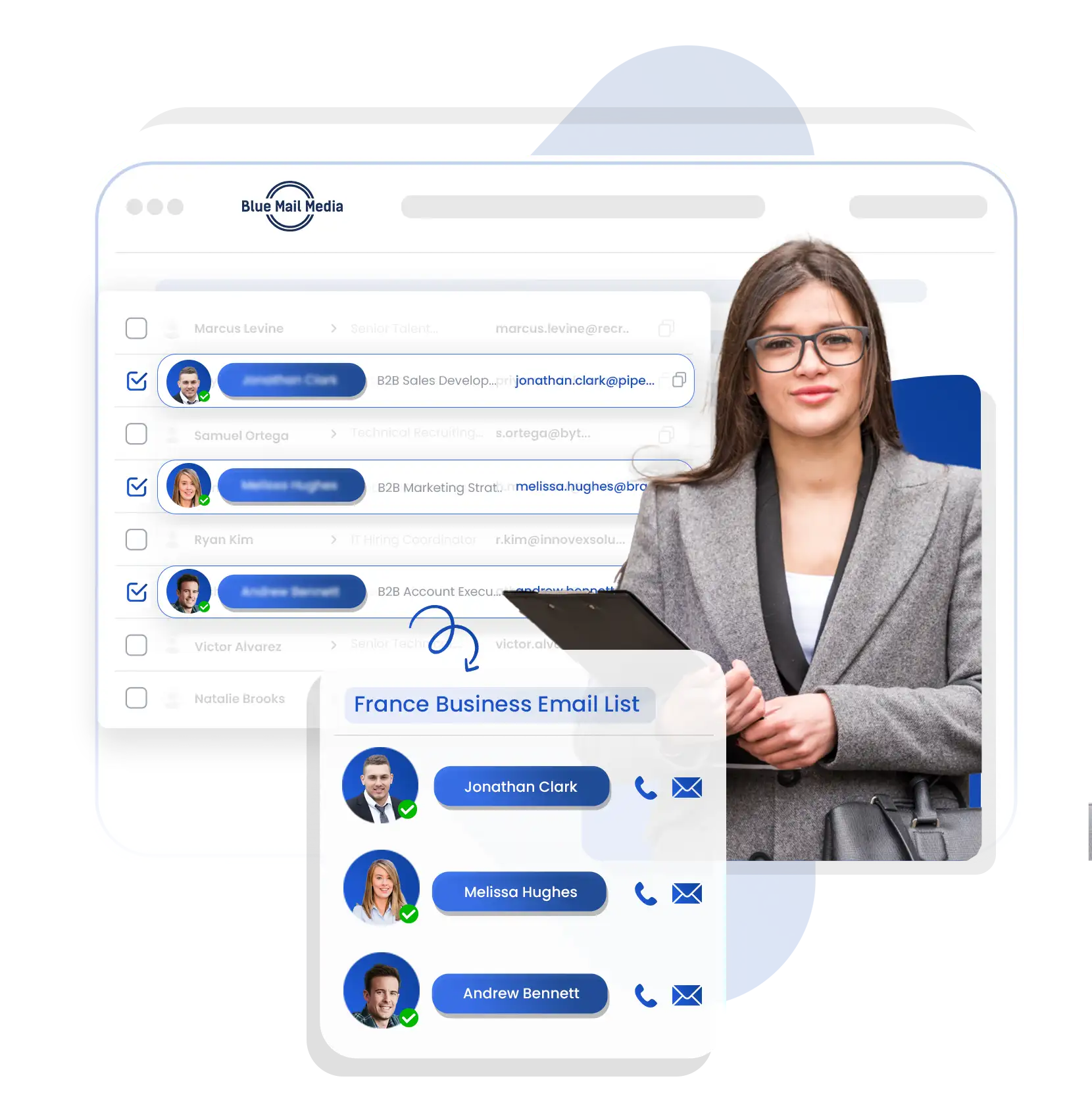 France business email list from Blue Mail Media for B2B marketing campaigns