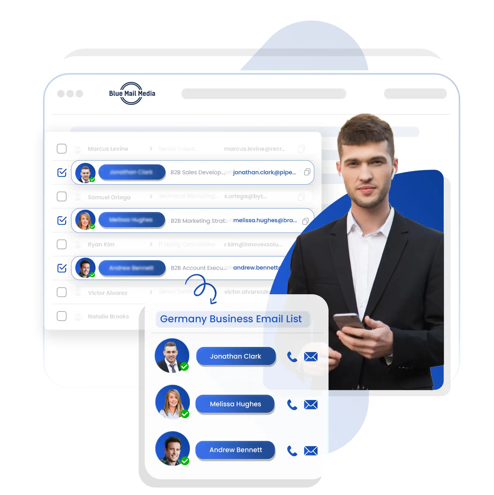 Germany business email list from Blue Mail Media for B2B marketing campaigns