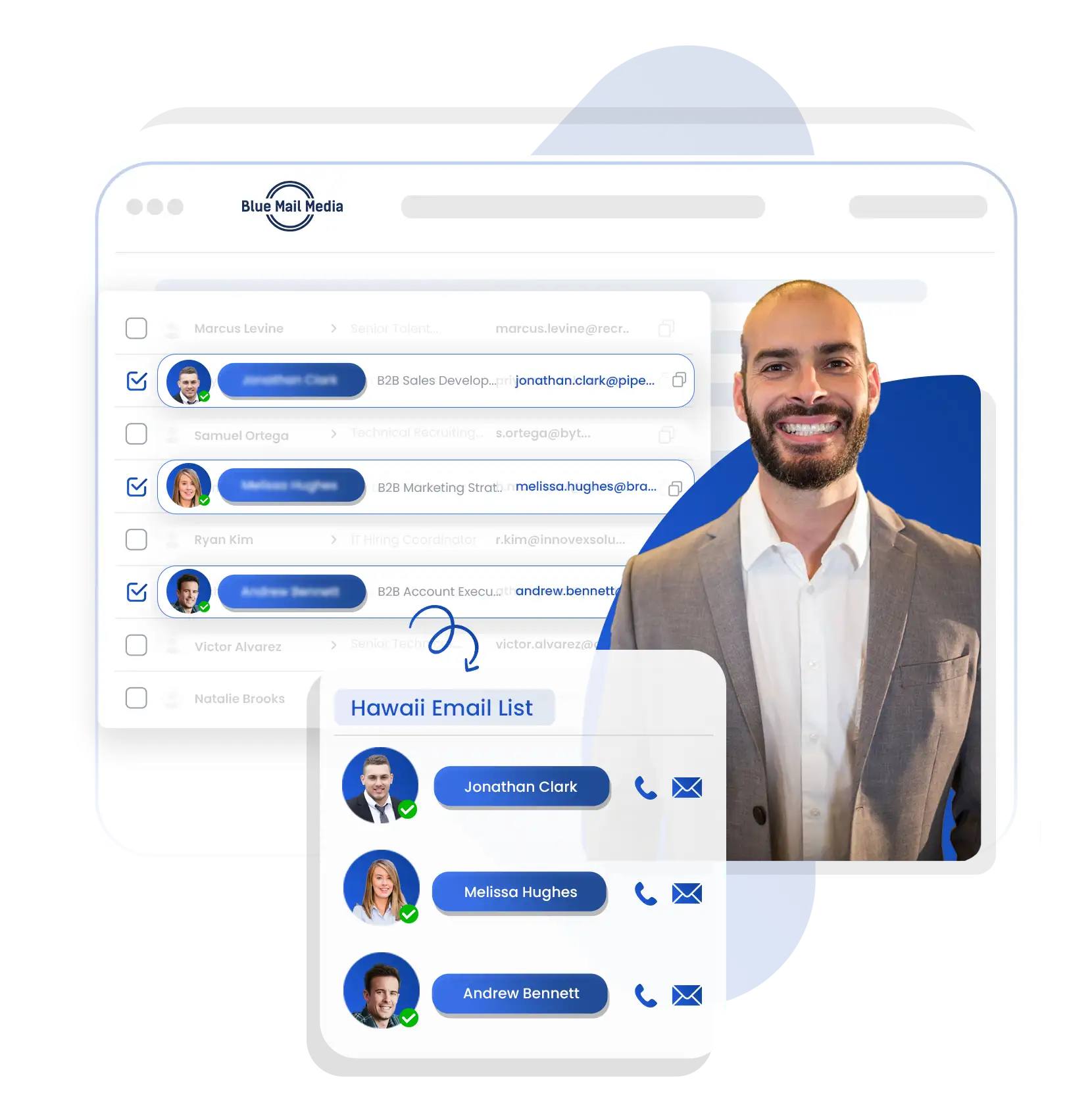 Hawaii business email list from Blue Mail Media for B2B marketing campaigns