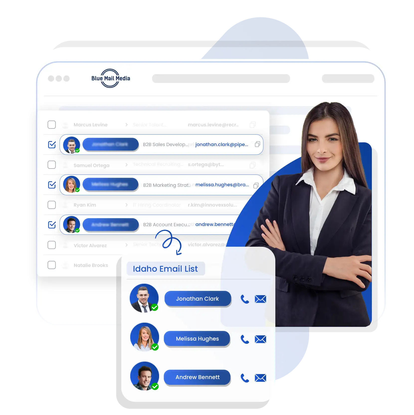 Idaho business email list from Blue Mail Media for B2B marketing campaigns