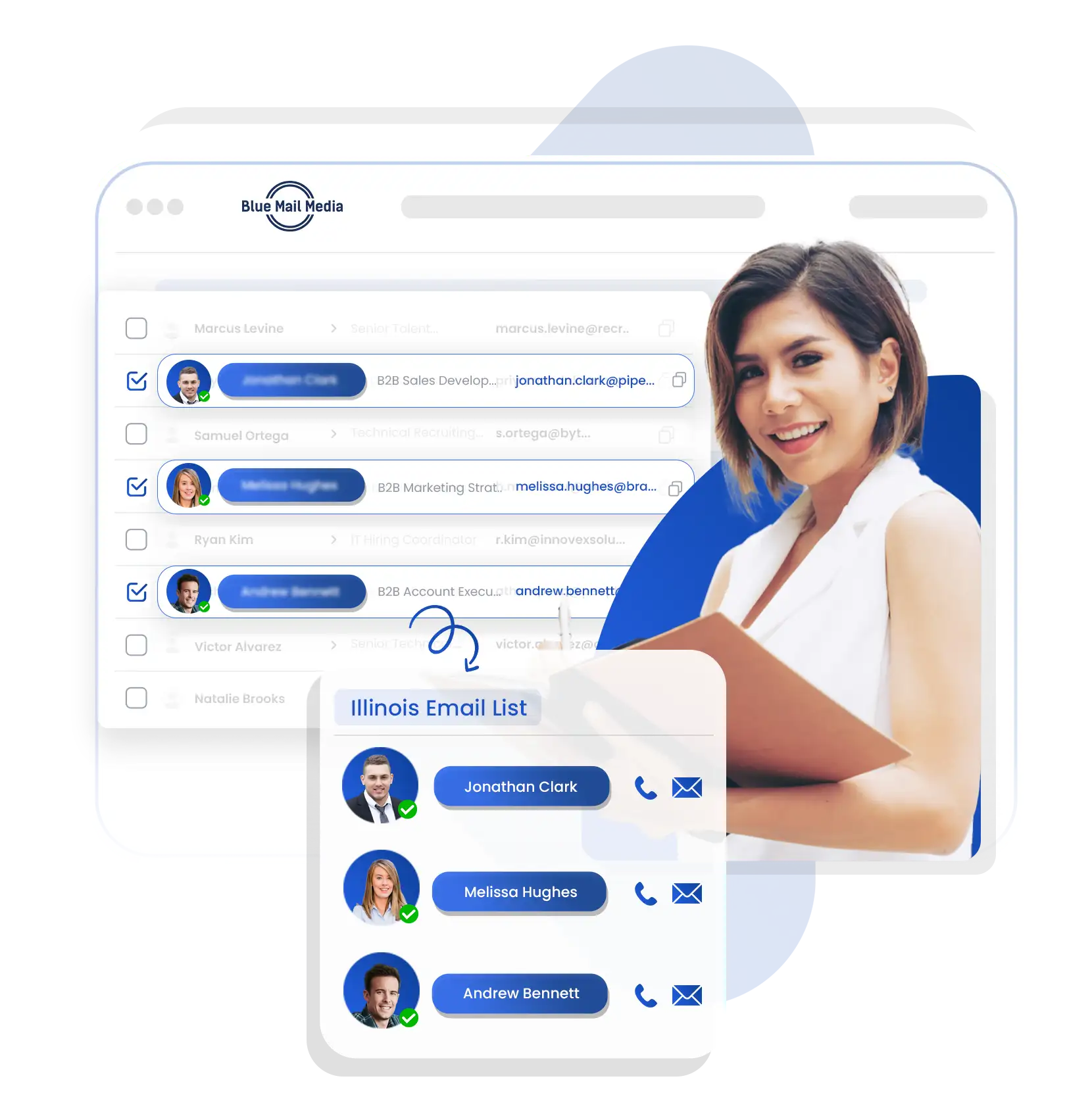 Illinois business email list from Blue Mail Media for B2B marketing campaigns