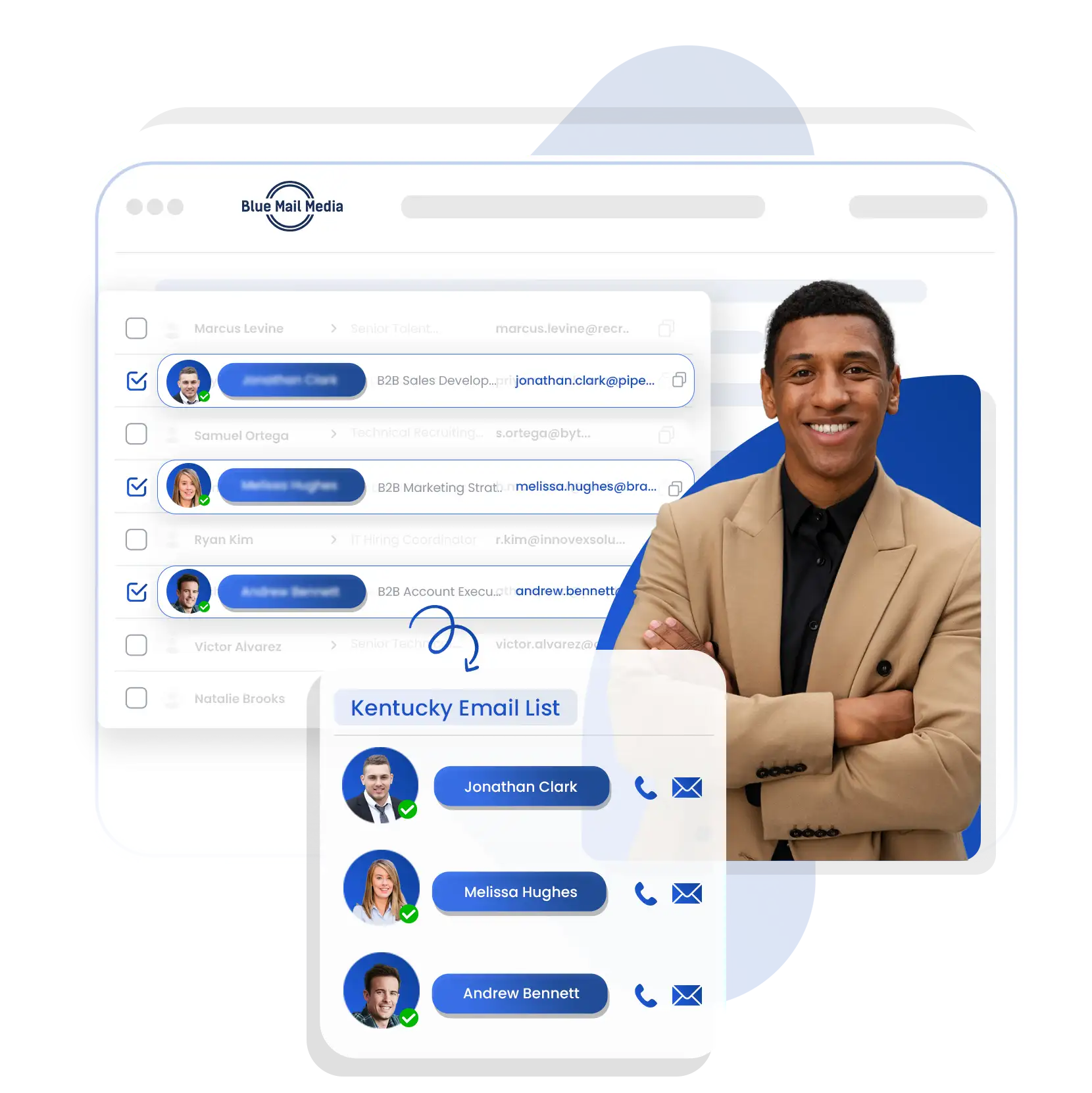 Kentucky business email list from Blue Mail Media for B2B marketing campaigns