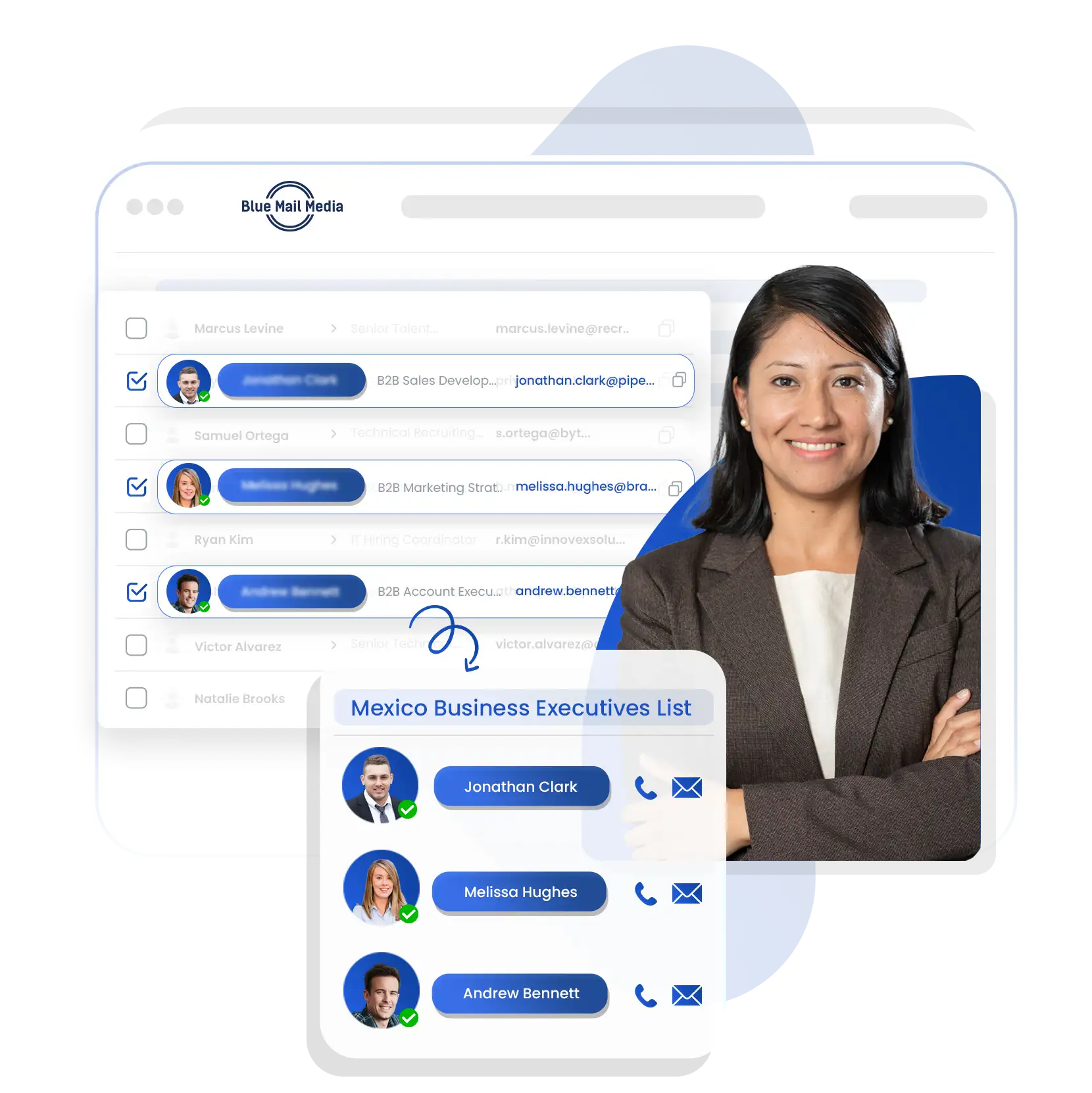 Mexico business email list from Blue Mail Media for B2B marketing campaigns