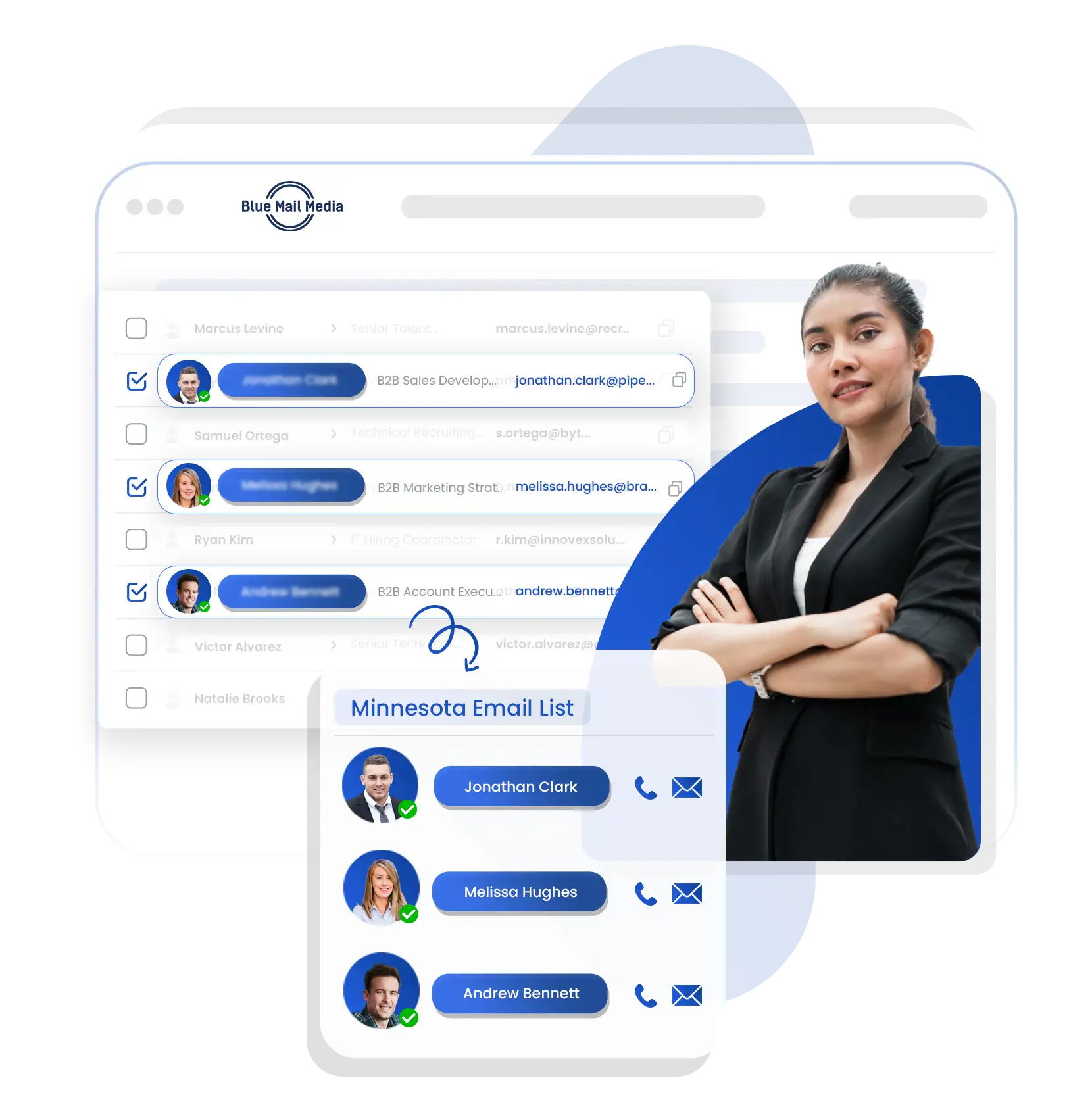 Minnesota business email list from Blue Mail Media for B2B marketing campaigns