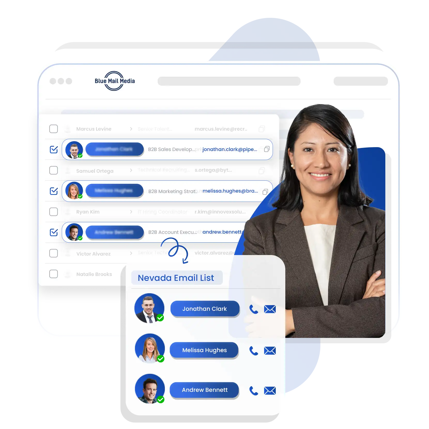 Nevada business email list from Blue Mail Media for B2B marketing campaigns