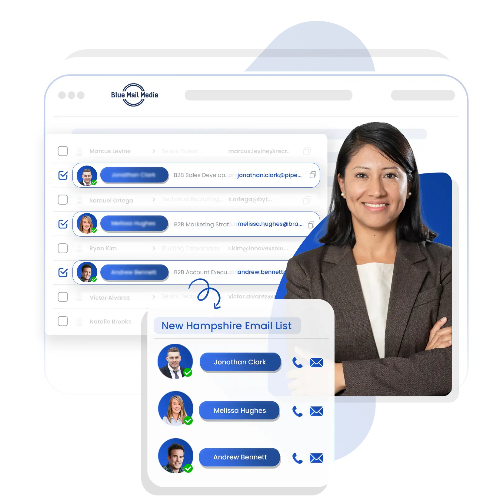 New Hampshire business email list from Blue Mail Media for B2B marketing campaigns