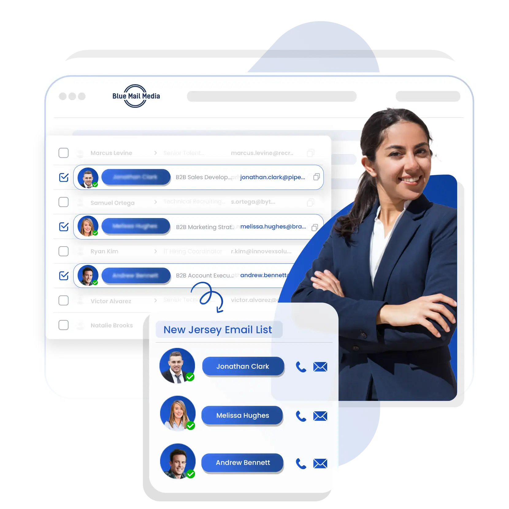 New Jersey business email list from Blue Mail Media for B2B marketing campaigns