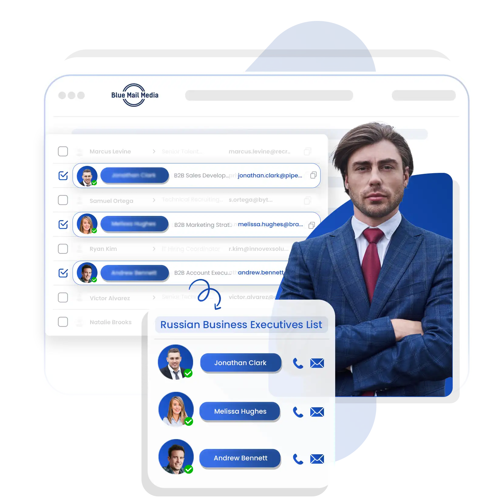 Russia business email list from Blue Mail Media for B2B marketing campaigns