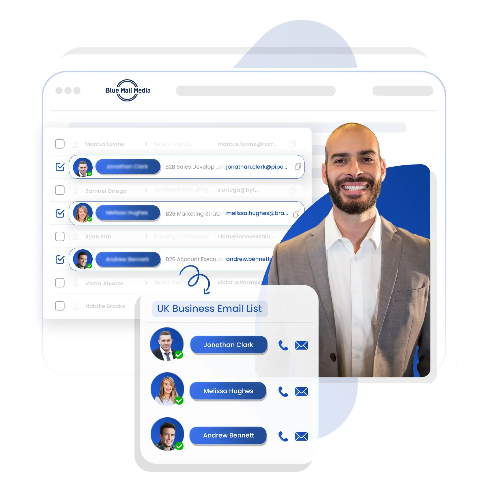 UK business email list from Blue Mail Media for B2B marketing campaigns