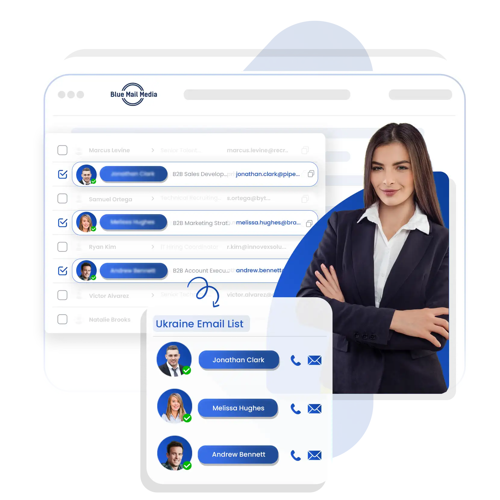 Ukraine business email list from Blue Mail Media for B2B marketing campaigns