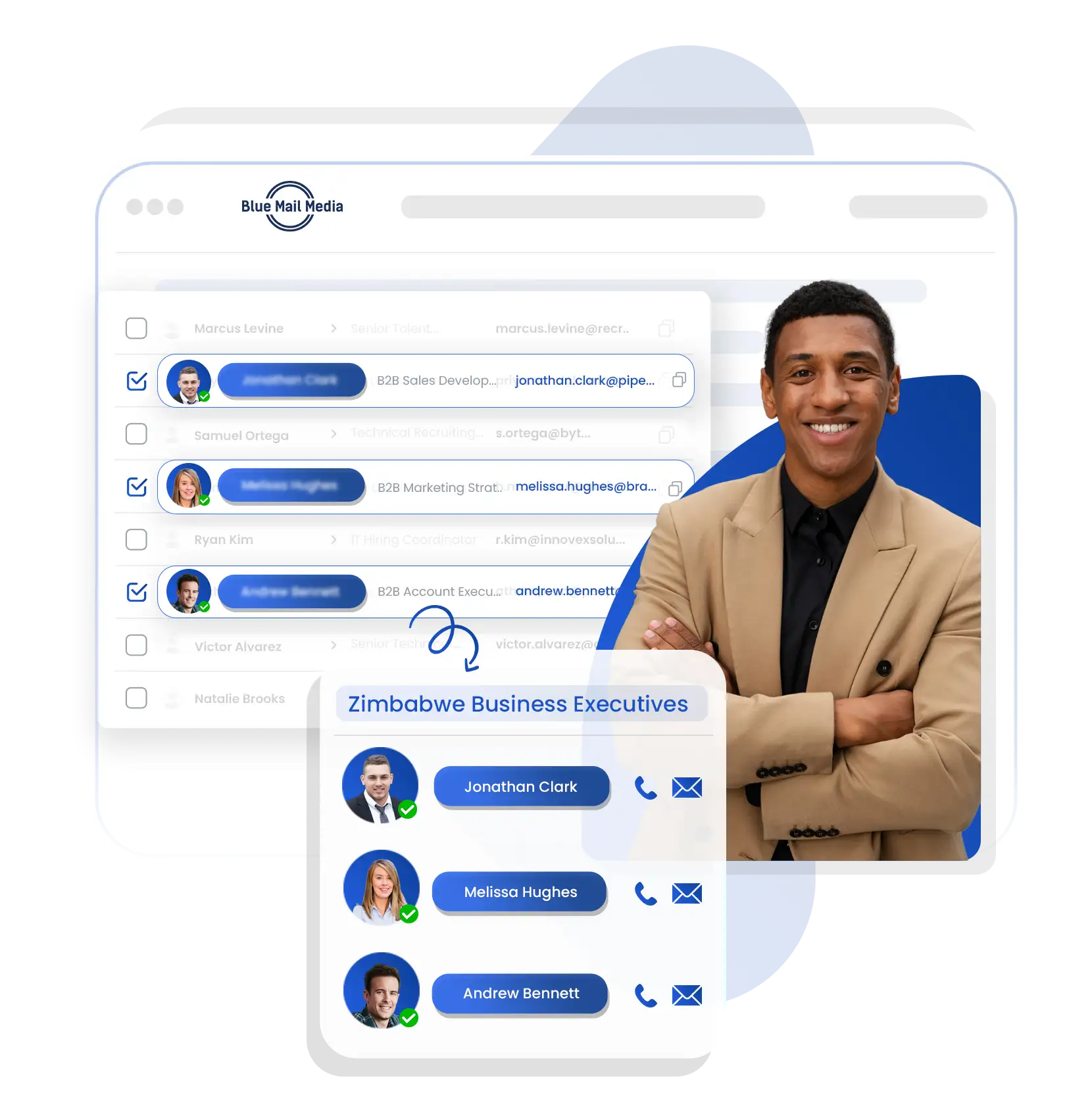 Zimbabwe business email list from Blue Mail Media for B2B marketing campaigns