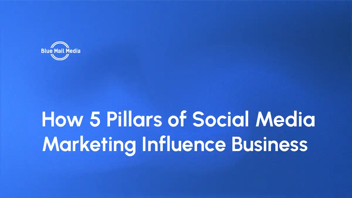 Pillars of social media marketing, featured image on the Blue Mail Media blog