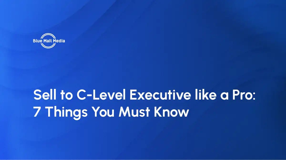 Sell to c level executive like a pro, featured image on the Blue Mail Media blog