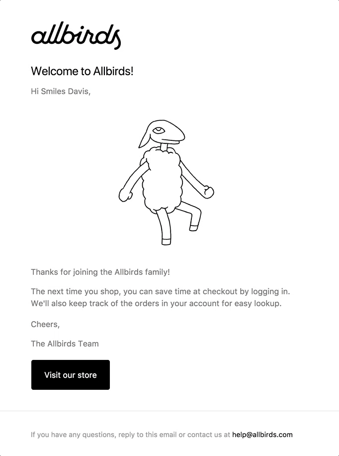 Animated GIF welcome email for new subscribers