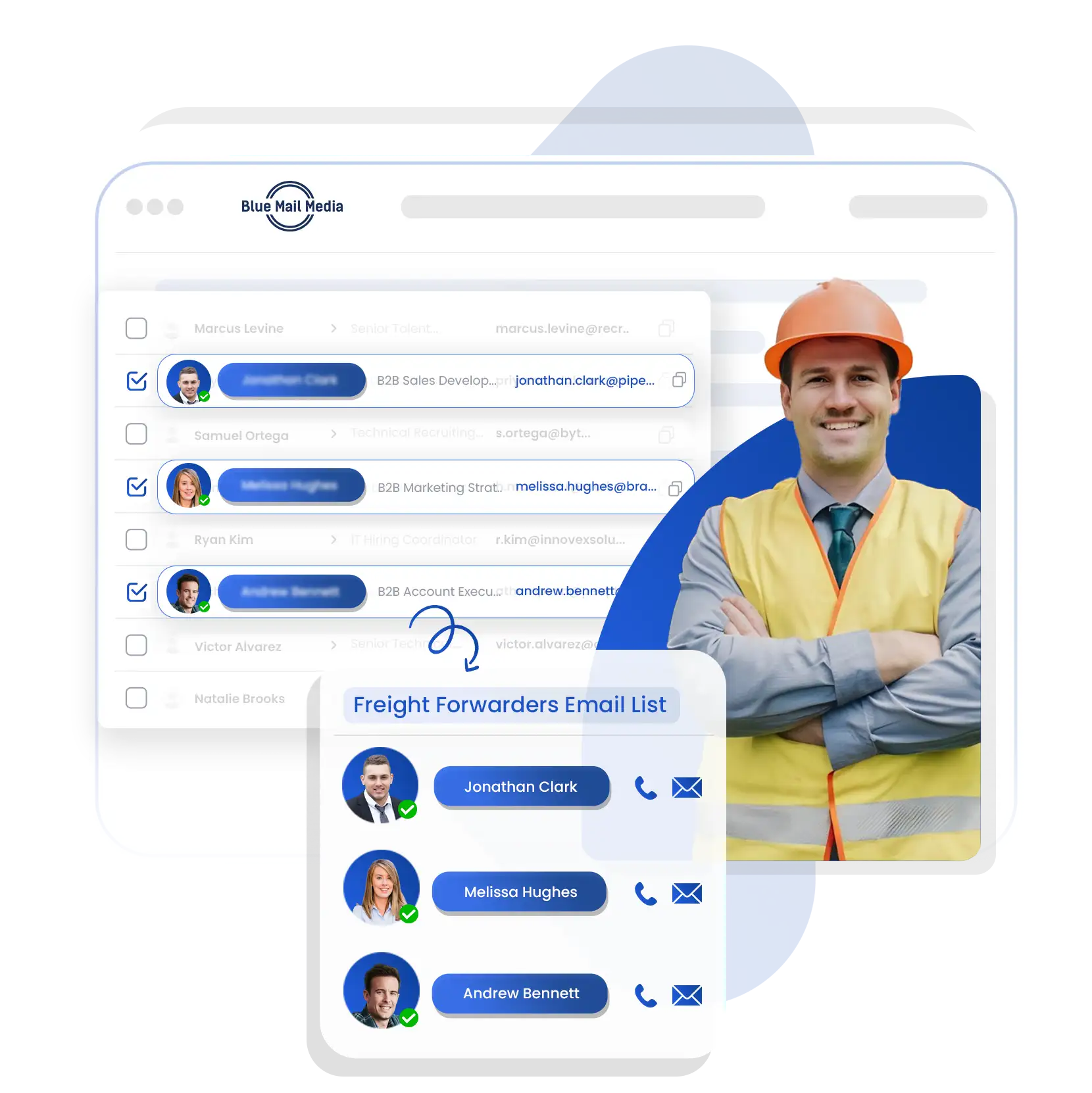 What the Freight forwarder email list from Blue Mail Media includes