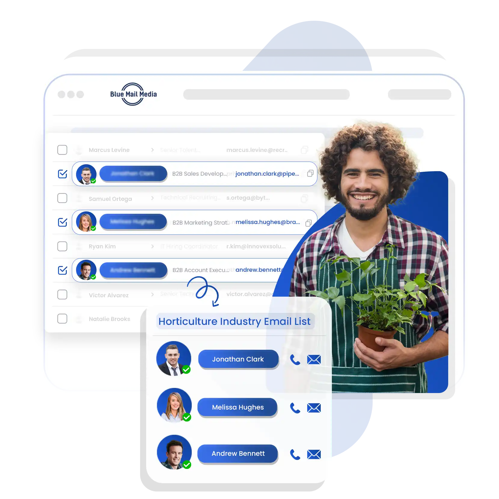 What the Horticulture email list from Blue Mail Media includes