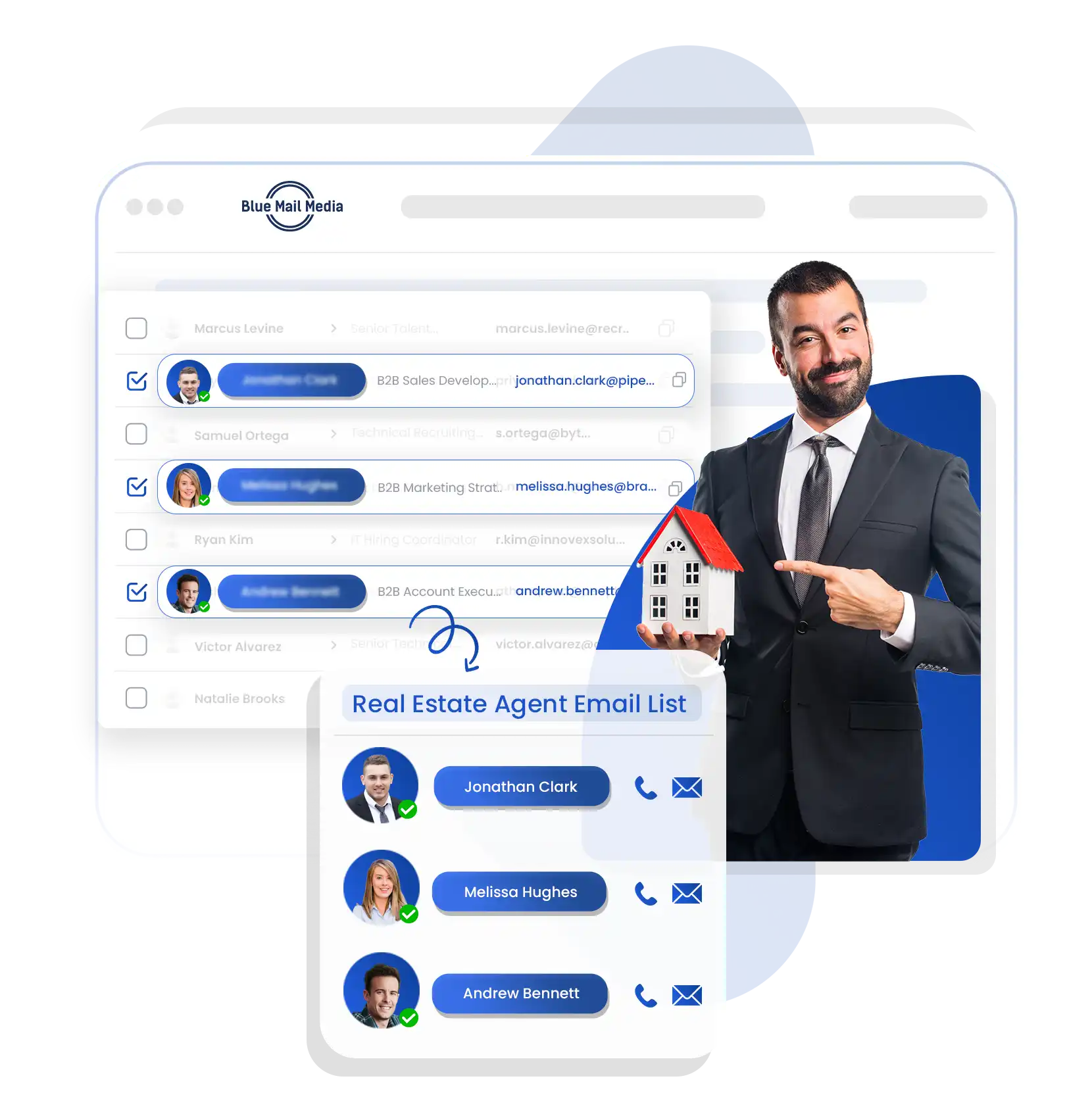 What the Prof real estate agent email list from Blue Mail Media includes