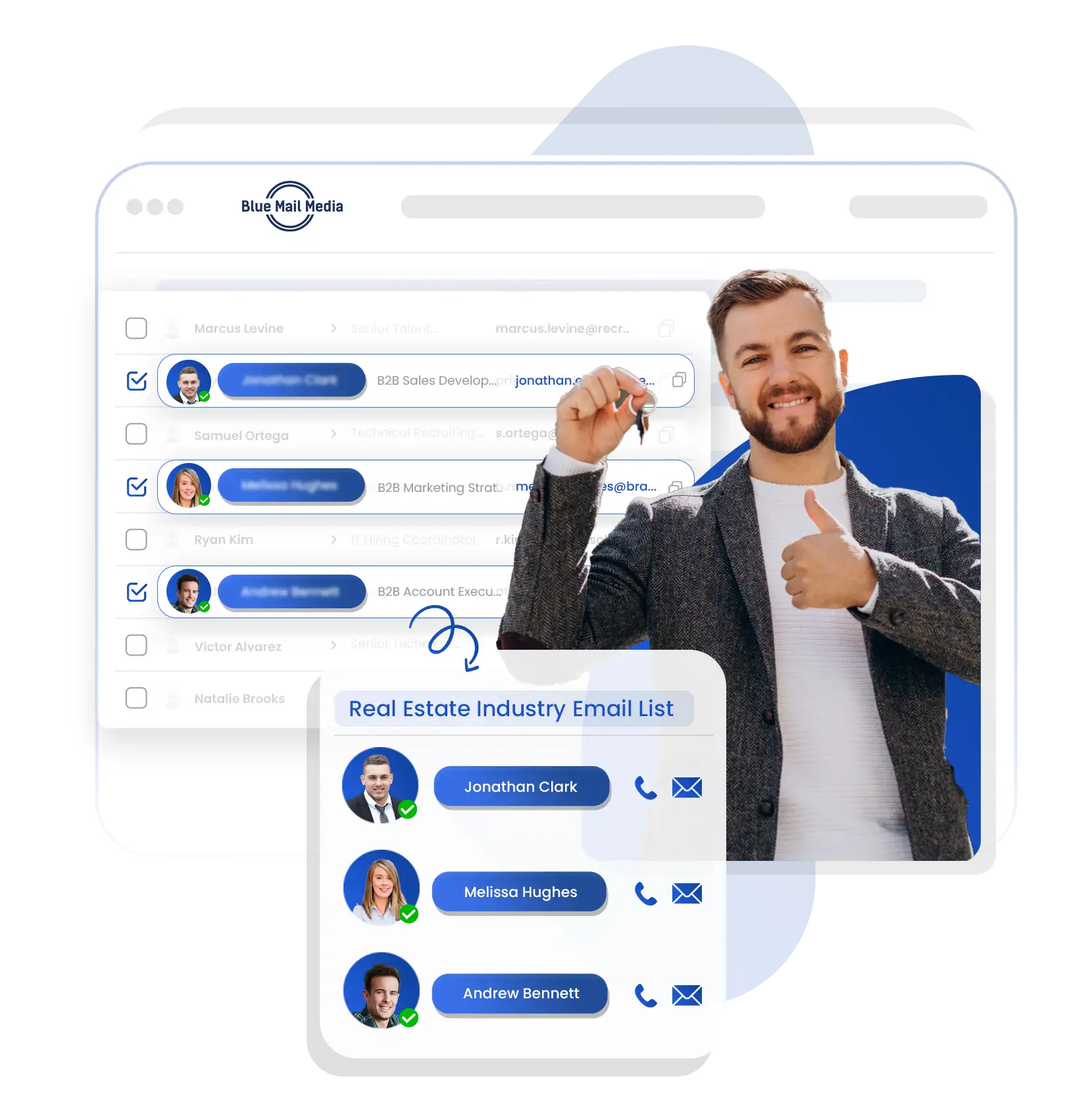 What the Real estate email list from Blue Mail Media includes